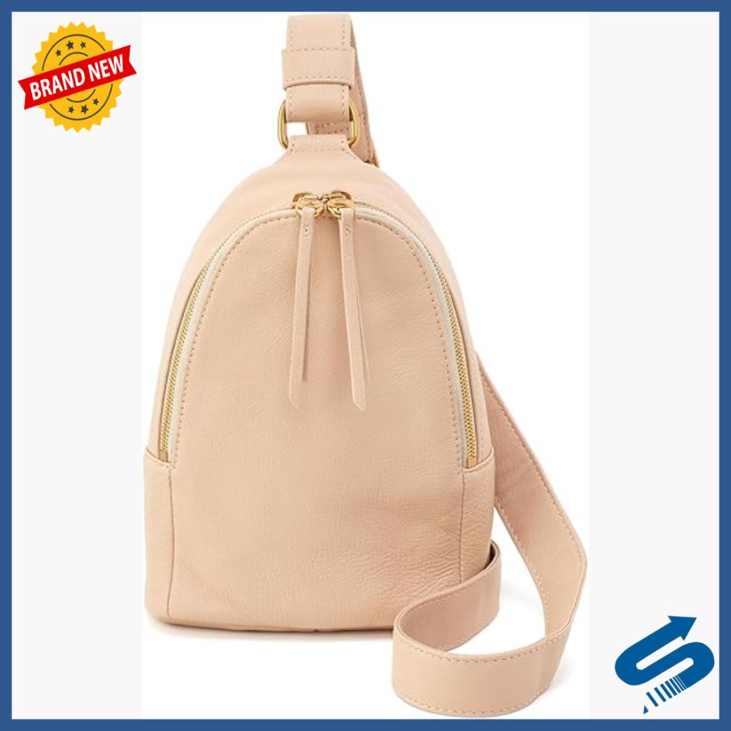 Leather Hobo Sling Bag With Adjustable Strap And Phone Pocket
